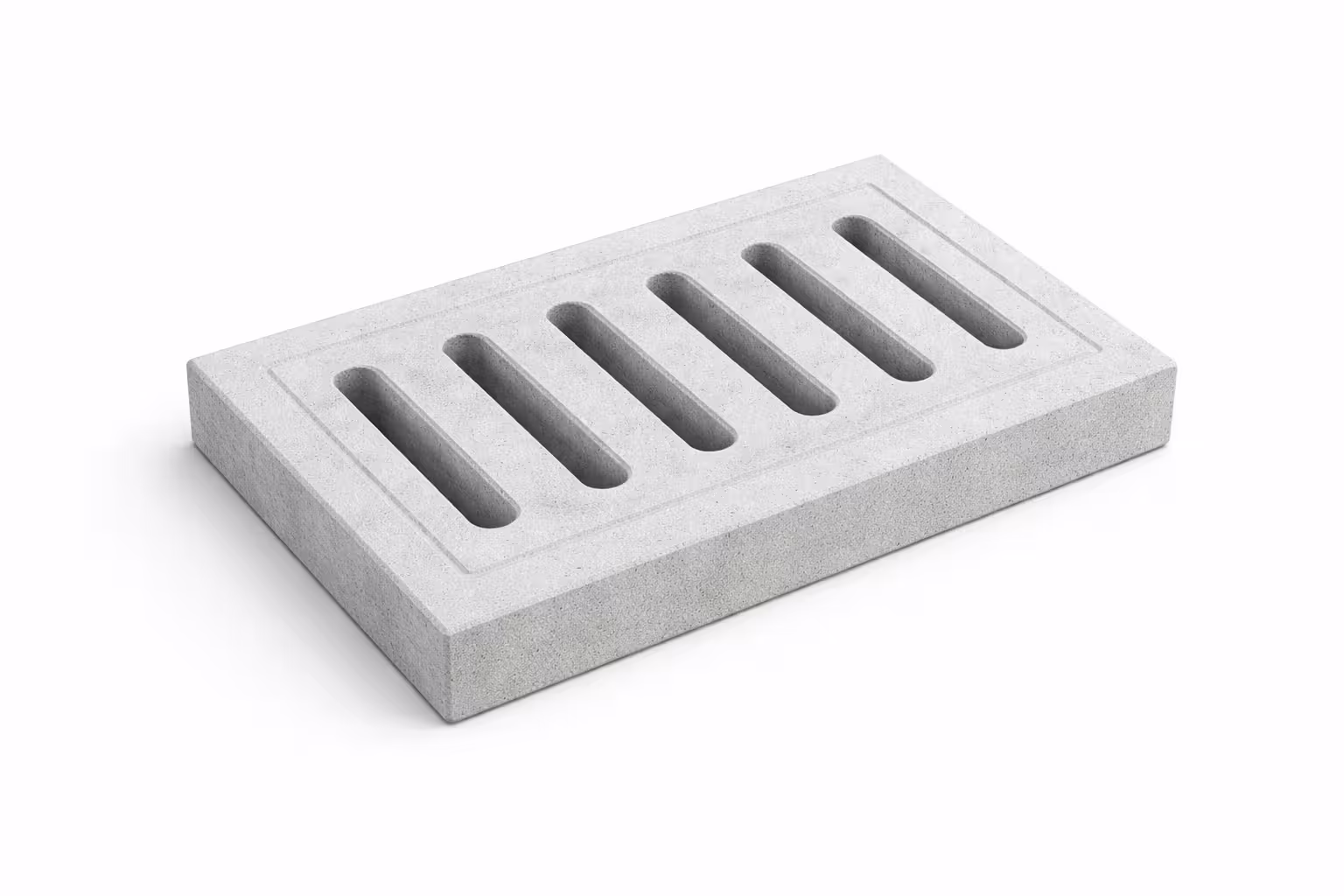 Rectangular RCC grating drain cover with parallel slots